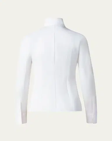 Akris Long-Sleeve Notched-Collar Poplin Blouse | Thumbnail 2 Akris Long-Sleeve Notched-Collar Poplin Blouse | Thumbnail 2