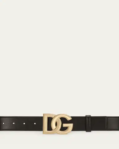 Dolce & Gabbana DG Logo Buckle Leather Belt | Thumbnail 2