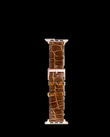 Abas Men's Apple Watch Alligator Watch Strap, Rose Gold Finish | Thumbnail 2