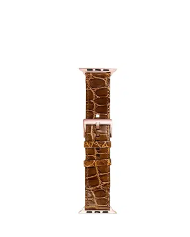Abas Men's Apple Watch Alligator Watch Strap, Rose Gold Finish | Thumbnail 1