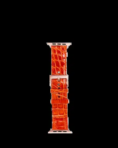 Abas Men's Apple Watch Alligator Watch Strap, Rose Gold Finish | Thumbnail 2 Abas Men's Apple Watch Alligator Watch Strap, Rose Gold Finish | Thumbnail 2