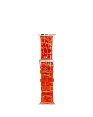 Abas Men's Apple Watch Alligator Watch Strap, Rose Gold Finish | Thumbnail 1 Abas Men's Apple Watch Alligator Watch Strap, Rose Gold Finish | Thumbnail 1