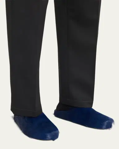 Marni Men's Fussbett Calf Hair Sabot Mules | Thumbnail 6