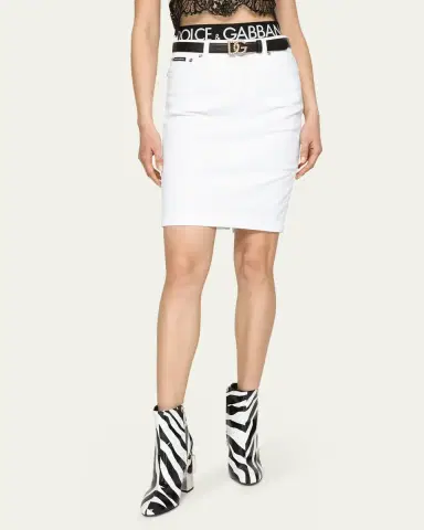 Dolce & Gabbana Embellished Pearly Interlocking DG Leather Belt | Thumbnail 2
