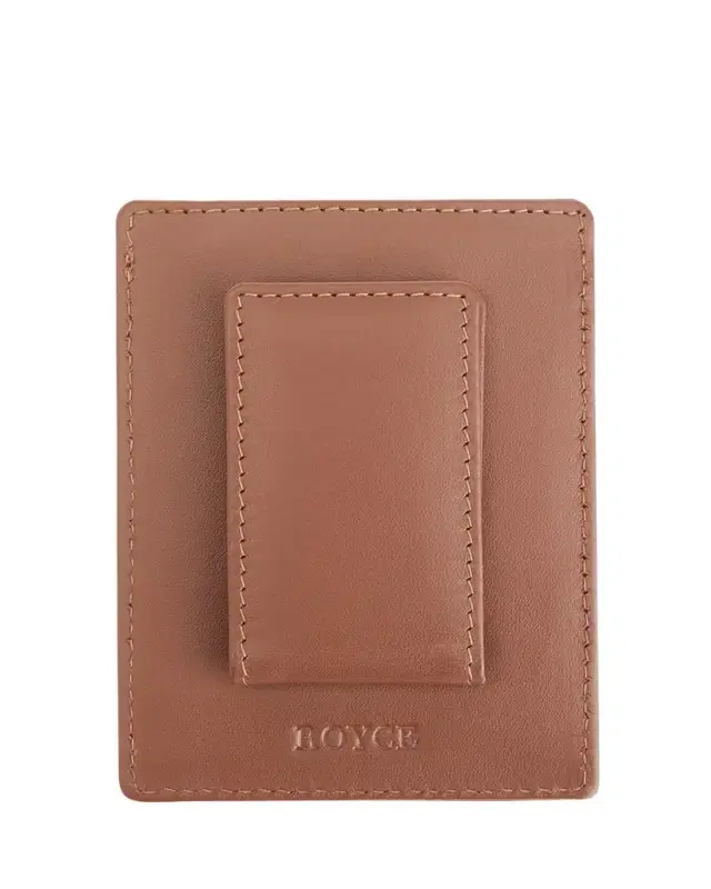 Monogrammed Leather Magnetic Money Clip Wallet, Personalized