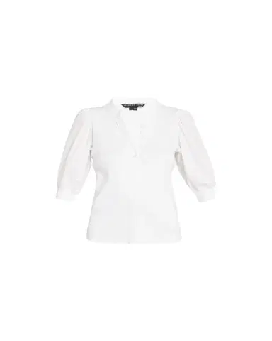 Veronica Beard Coralee Puff Sleeve Button-Front Top | Thumbnail 1