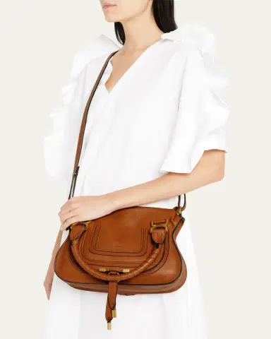 Chloé Marcie Small Satchel Bag in Grained Calfskin | Thumbnail 2 Chloé Marcie Small Satchel Bag in Grained Calfskin | Thumbnail 2