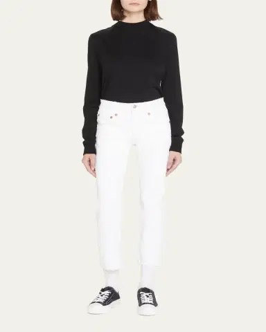 R13 Boy Straight Cropped Frayed Hem Jeans | Thumbnail 2
