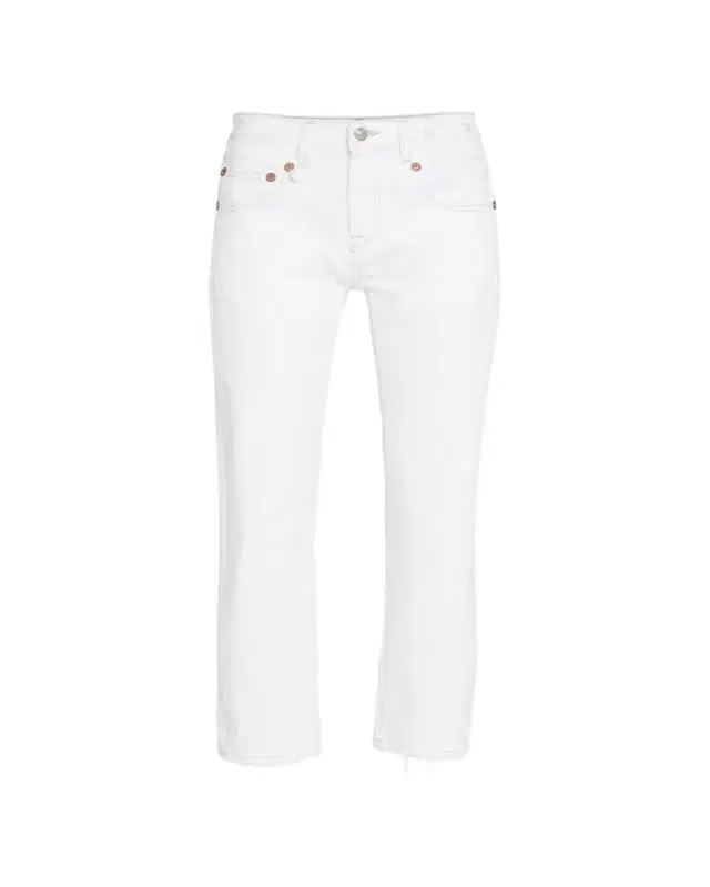 Boy Straight Cropped Frayed Hem Jeans