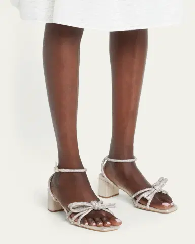 Loeffler Randall Mikel Strass Bow Ankle-Strap Sandals | Thumbnail 2