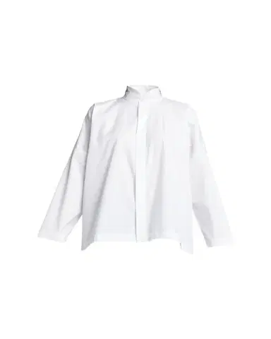 Eskandar Wide Longer-Back Double Stand Collar Shirt (Mid Plus Length) | Thumbnail 1 Eskandar Wide Longer-Back Double Stand Collar Shirt (Mid Plus Length) | Thumbnail 1