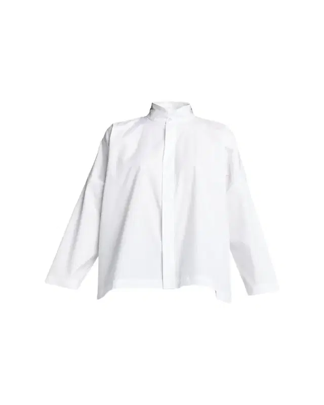 Eskandar Wide Longer-Back Double Stand Collar Shirt (Mid Plus Length)