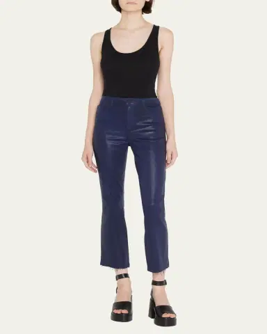 L'Agence Kendra High-Rise Coated Crop Flare Jeans | Thumbnail 2 L'Agence Kendra High-Rise Coated Crop Flare Jeans | Thumbnail 2