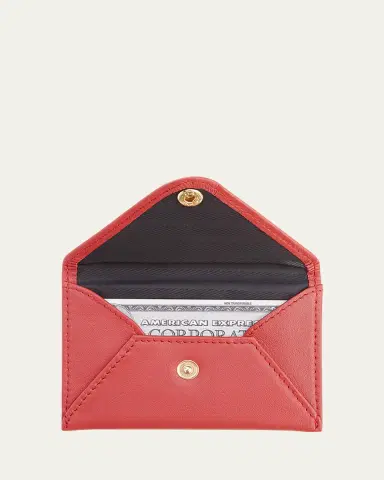 ROYCE New York Monogrammed Leather Envelope Style Card Holder, Personalized | Thumbnail 4