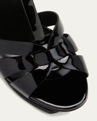 Saint Laurent Tribute Patent T-Strap Platform Sandals | Thumbnail 5