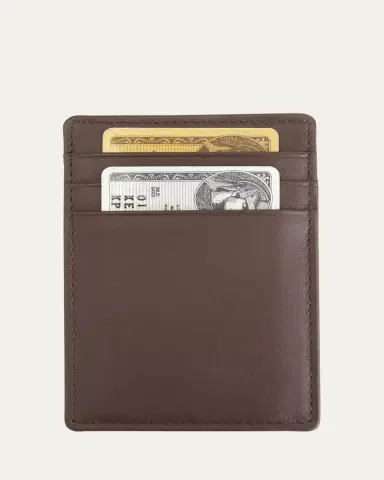 ROYCE New York Monogrammed Leather Magnetic Money Clip Wallet, Personalized | Thumbnail 3