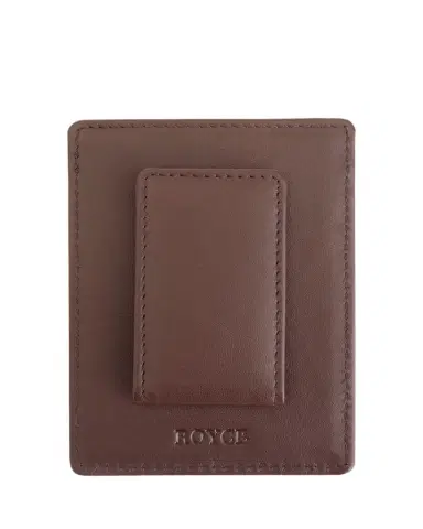ROYCE New York Monogrammed Leather Magnetic Money Clip Wallet, Personalized | Thumbnail 1