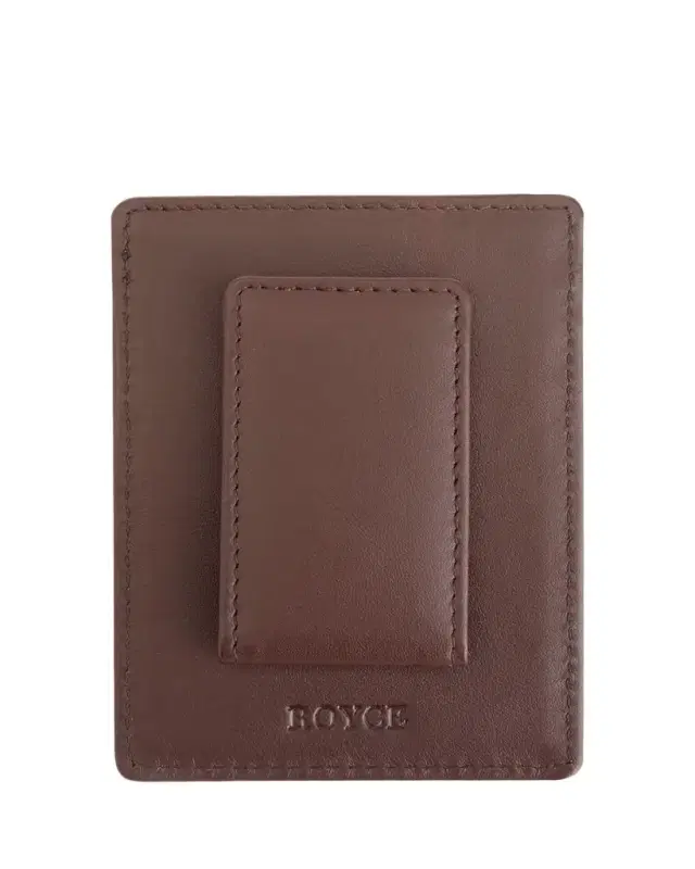 Monogrammed Leather Magnetic Money Clip Wallet, Personalized