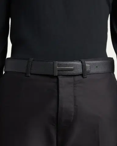 Tom Ford Men's Reversible T-Buckle Leather Belt, 40mm | Thumbnail 2