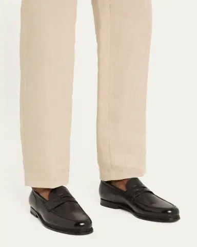 Bontoni Men's Savarese II Deerskin Penny Loafers | Thumbnail 2
