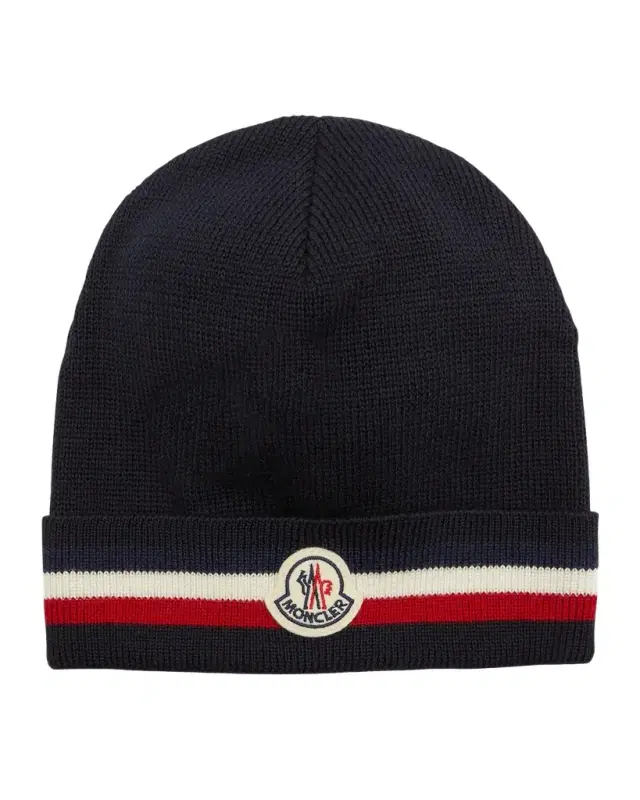 Moncler Men 's Tricolor Logo Beanie