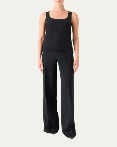 Akris Scoop-Neck Silk Georgette Tank Top | Thumbnail 2 Akris Scoop-Neck Silk Georgette Tank Top | Thumbnail 2