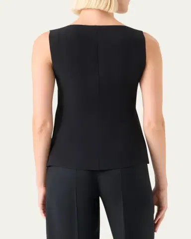 Akris Scoop-Neck Silk Georgette Tank Top | Thumbnail 3 Akris Scoop-Neck Silk Georgette Tank Top | Thumbnail 3