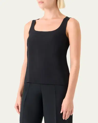 Akris Scoop-Neck Silk Georgette Tank Top | Thumbnail 4 Akris Scoop-Neck Silk Georgette Tank Top | Thumbnail 4