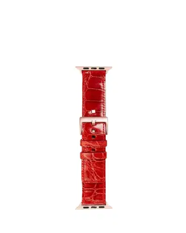 Abas Men's Apple Watch Alligator Watch Strap, Rose Gold Finish | Thumbnail 1 Abas Men's Apple Watch Alligator Watch Strap, Rose Gold Finish | Thumbnail 1