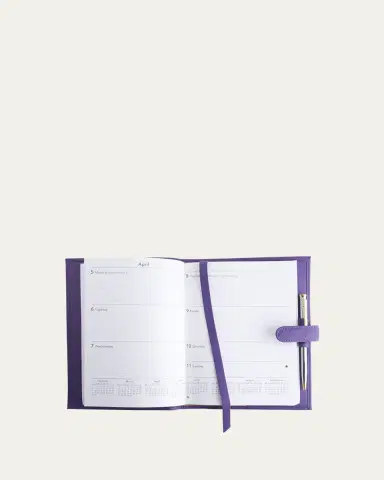 Royce New York Monogrammed Executive Weekly Leather Calendar Planner, Personalized | Thumbnail 3
