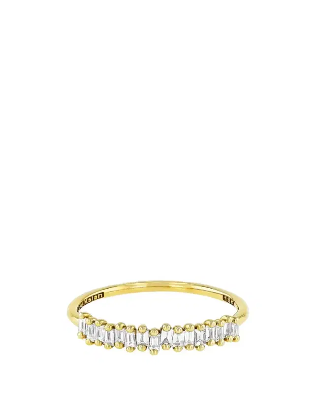 18K Yellow Gold Diamond Baguette Eternity Band Ring