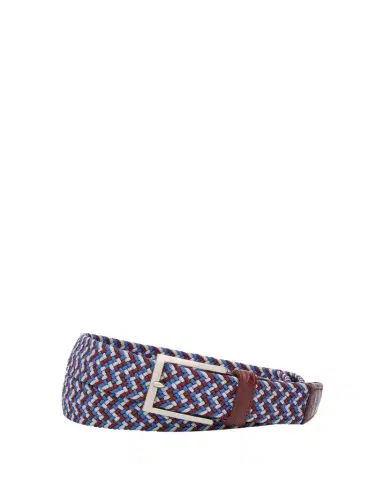 W. Kleinberg Men's Stretch Woven Belt with Alligator Trim | Thumbnail 1