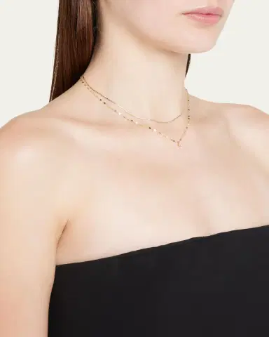 Lana 14K Gold Solo Double-Strand Necklace with Diamond | Thumbnail 2