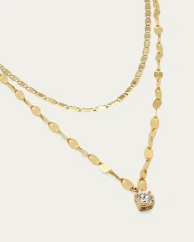 Lana 14K Gold Solo Double-Strand Necklace with Diamond | Thumbnail 3