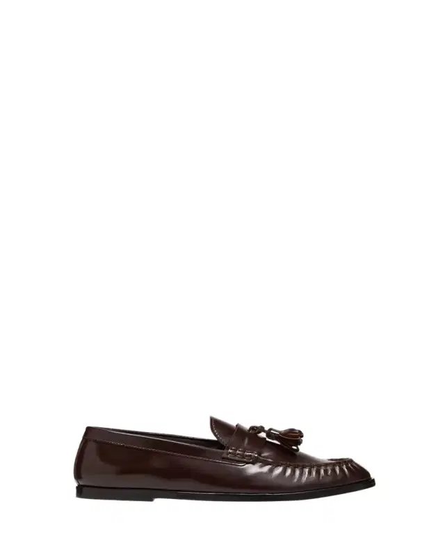 Calfskin Tassel Boyfriend Loafers