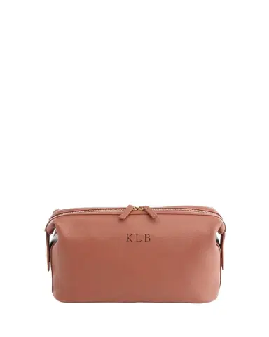 ROYCE New York Monogrammed Large Leather Toiletry Bag, Personalized | Thumbnail 1