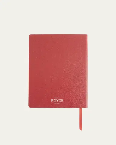 Royce New York Monogrammed Leather Bound Executive Notebook, Personalized | Thumbnail 7