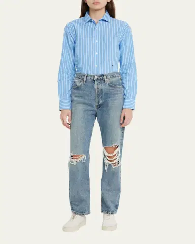 Hommegirls Stripe Classic Button-Up Cotton Shirt | Thumbnail 2