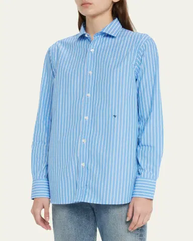 Hommegirls Stripe Classic Button-Up Cotton Shirt | Thumbnail 4