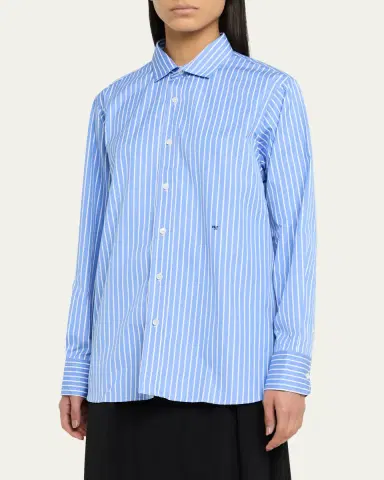 Hommegirls Stripe Classic Button-Up Cotton Shirt | Thumbnail 8