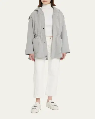 FAZ Ruby Hooded Top Coat with Drawcord Waist | Thumbnail 2 FAZ Ruby Hooded Top Coat with Drawcord Waist | Thumbnail 2