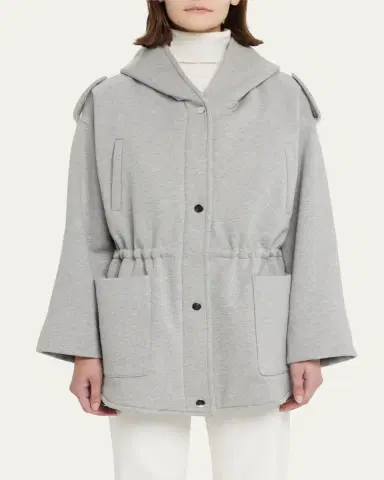 FAZ Ruby Hooded Top Coat with Drawcord Waist | Thumbnail 4 FAZ Ruby Hooded Top Coat with Drawcord Waist | Thumbnail 4