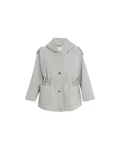 FAZ Ruby Hooded Top Coat with Drawcord Waist | Thumbnail 1 FAZ Ruby Hooded Top Coat with Drawcord Waist | Thumbnail 1