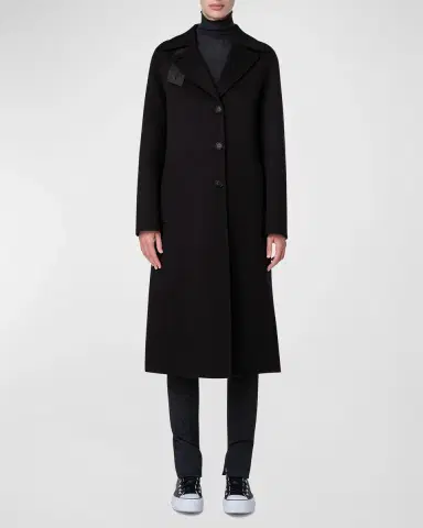 Akris Leather Collar Cashmere Coat | Thumbnail 2 Akris Leather Collar Cashmere Coat | Thumbnail 2