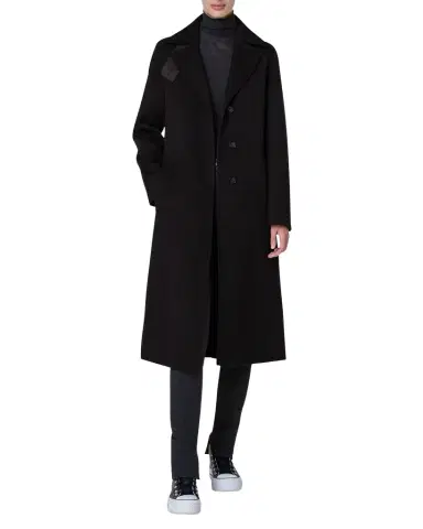 Akris Leather Collar Cashmere Coat | Thumbnail 1 Akris Leather Collar Cashmere Coat | Thumbnail 1