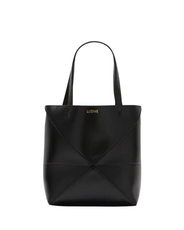 Loewe Puzzle Fold Mini Tote Bag in Shiny Leather