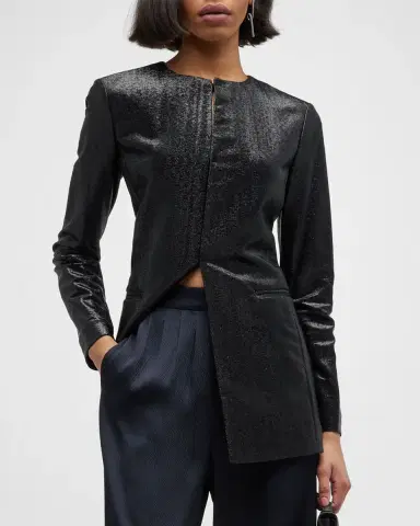 Giorgio Armani Sparkle Collarless Slim Jacket | Thumbnail 3
