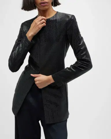 Giorgio Armani Sparkle Collarless Slim Jacket | Thumbnail 6