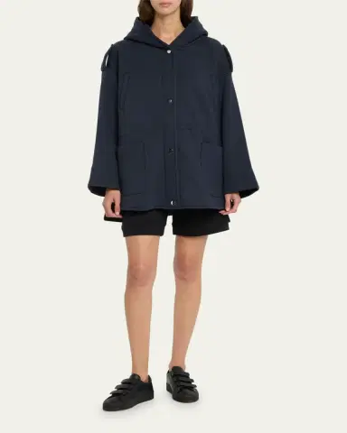 FAZ Ruby Hooded Top Coat with Drawcord Waist | Thumbnail 2 FAZ Ruby Hooded Top Coat with Drawcord Waist | Thumbnail 2