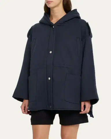 FAZ Ruby Hooded Top Coat with Drawcord Waist | Thumbnail 4 FAZ Ruby Hooded Top Coat with Drawcord Waist | Thumbnail 4